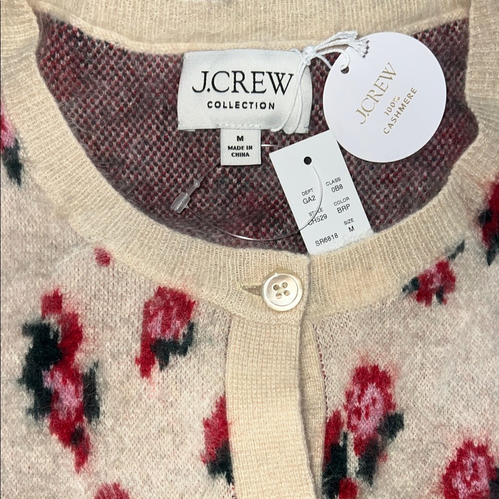 J Crew Floral Cardigan - Cashmere - Picture 2 of 2